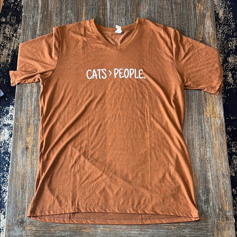 CATS > PEOPLE Rust Orange Cat Lover Tee